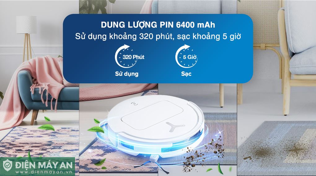 Robot hút bụi lau nhà Ecovacs Deebot T50 Pro Omni 
